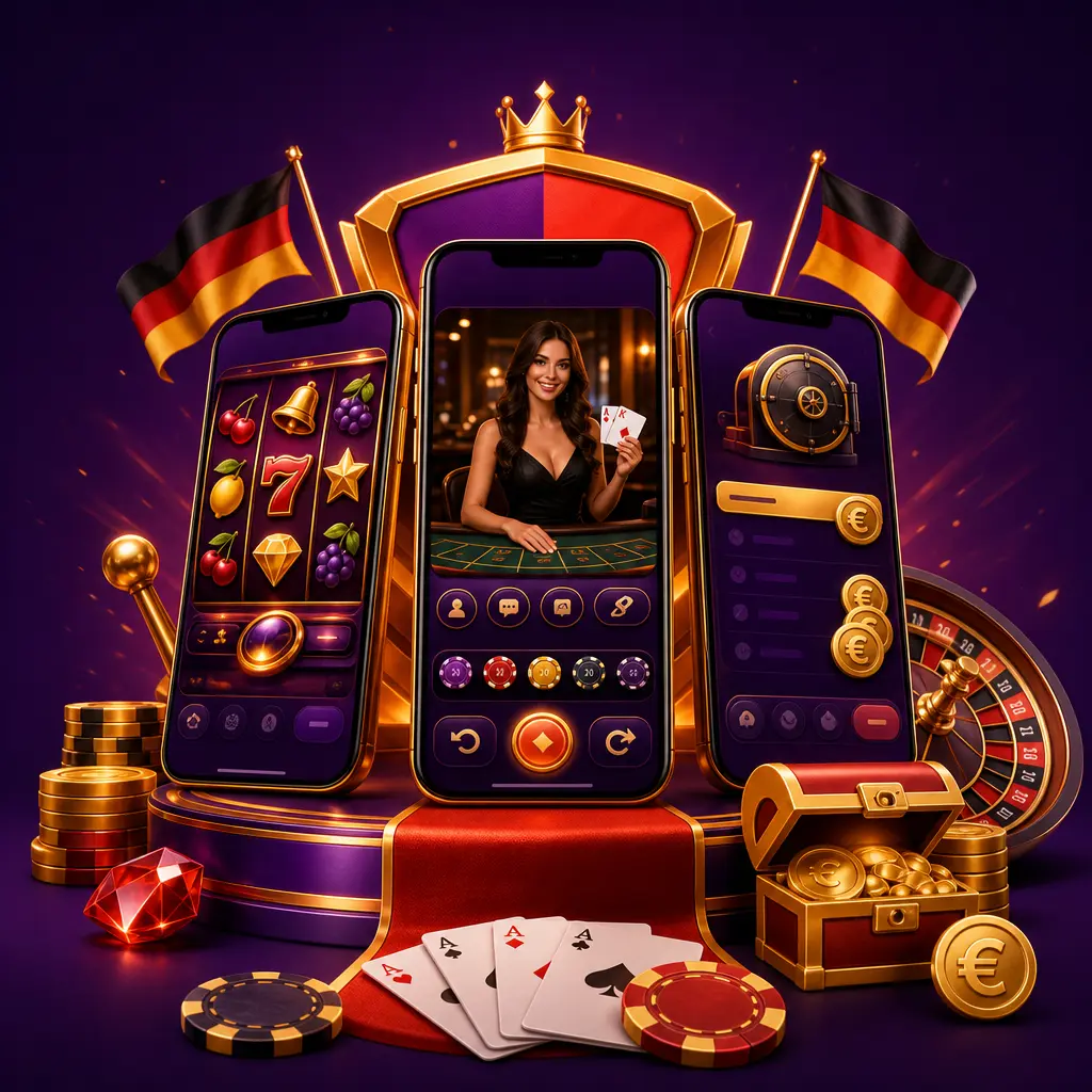 Funktionen der mobilen HitnSpin App auf Handy-Bildschirmen