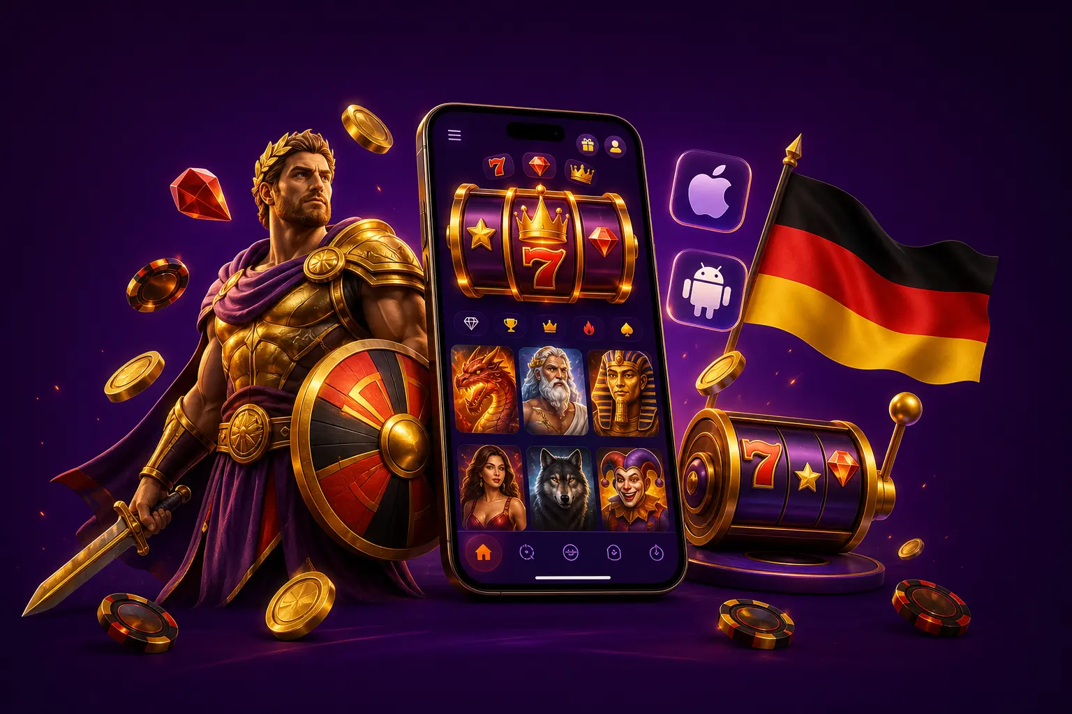 Mobile Version von HitnSpin auf iOS und Android für Spieler in Deutschland