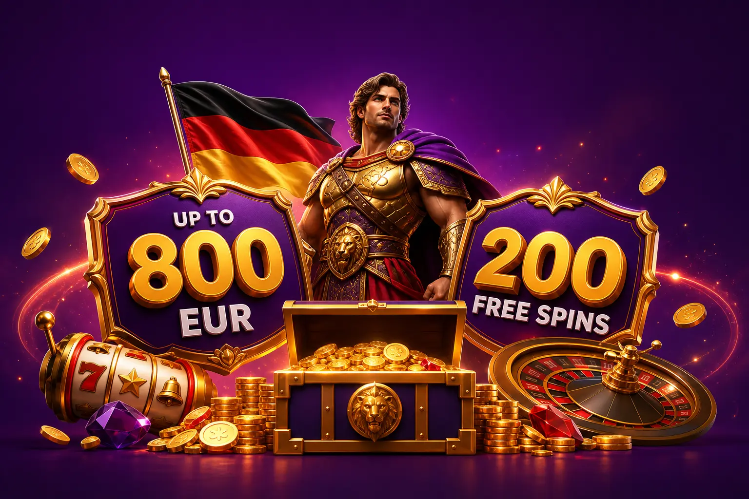 HitnSpin Willkommenspaket bis 800 Euro und 200 Freispiele für Spieler in Deutschland