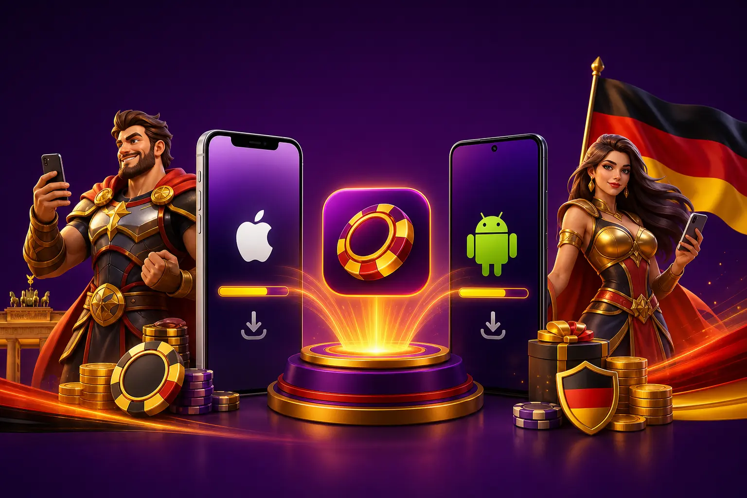 Installation der mobilen HitnSpin App auf iOS und Android für Spieler in Deutschland